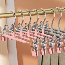 10pcs/Pack Non-Slip Pants Hangers With Clips For Skirts, Jk Uniforms, Clothes Drying And Storage, Space Saving Closet Organizer