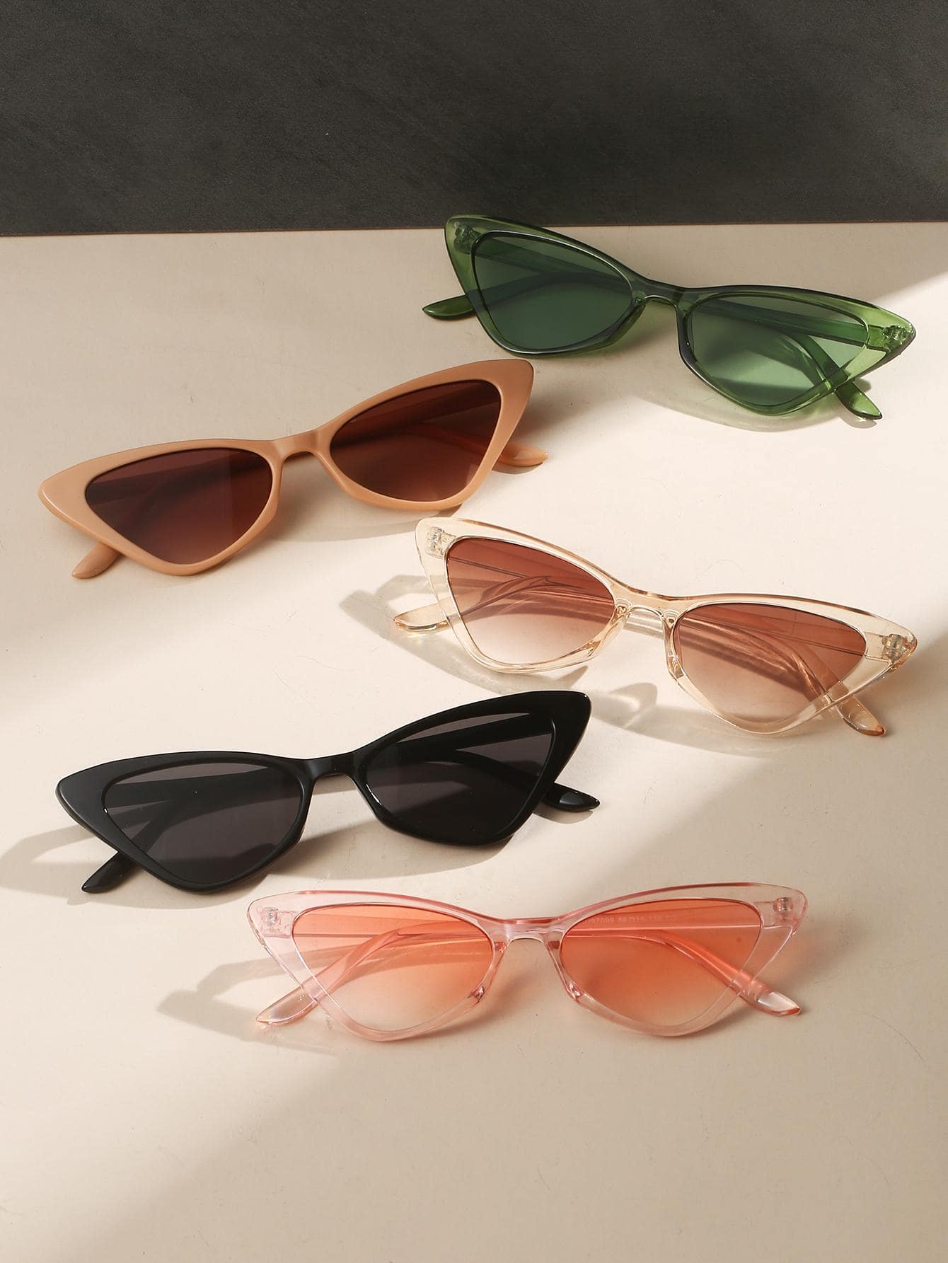 5 对可爱女士猫眼波西米亚风时尚眼镜，适合旅行 - 彩色 - 查看 1