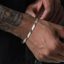 Men Minimalist Stainless Steel Rhombus Chain Bracelet Fashion Punk For A Stylish Look - chain - View 1