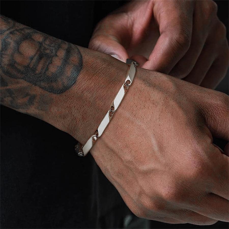 Men Minimalist Stainless Steel Rhombus Chain Bracelet Fashion Punk For A Stylish Look - chain - View 1