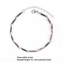 Men Minimalist Stainless Steel Rhombus Chain Bracelet Fashion Punk For A Stylish Look - chain - View 4
