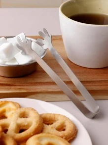 1pc Stainless Steel Food Tongs - Silver - View 2