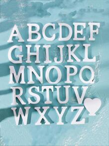 1pc Wood Decoration Craft, Modern Letter Design Decoration Object For Home - White - View 1