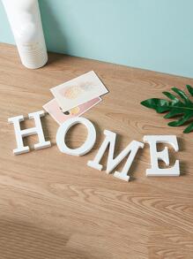 1pc Wood Decoration Craft, Modern Letter Design Decoration Object For Home - White - View 2