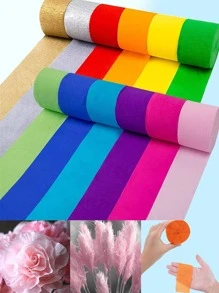 12 piezas Papel crepe con patrón de rayas de arcoíris - Multicolor - Ver 9