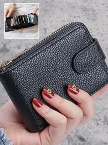 PU Wallet Fashion Short Purse Clutch Zipper Money Bag Woman Small Purse Lightweight Portable Card ID Card White-Collar Workers For Female For Holiday For Anniversary For Birthday Gift Accessories Gift Card Holder Wallet Business Card Holder Credit Card Holder Women For Men Mini Wallet Card Wallet - Black - View 1