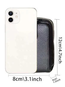 PU Wallet Fashion Short Purse Clutch Zipper Money Bag Woman Small Purse Lightweight Portable Card ID Card White-Collar Workers For Female For Holiday For Anniversary For Birthday Gift Accessories Gift Card Holder Wallet Business Card Holder Credit Card Holder Women For Men Mini Wallet Card Wallet - Black - View 2