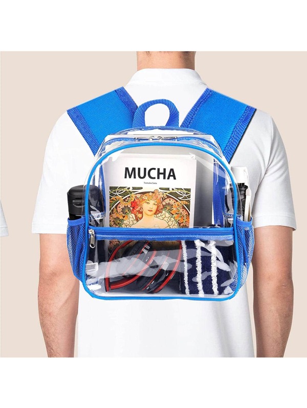 Clear Backpack Stadium Approved 12x6x12, Small See Through Backpack Bag
