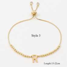 Fashion Stainless Steel Letter Decor Beaded Bracelet For Women For Daily Decoration