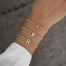 Fashion Stainless Steel Letter Decor Beaded Bracelet For Women For Daily Decoration