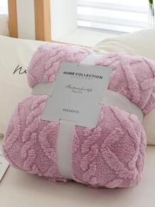 1pc Solid Color Blanket, Minimalist Plain Woven Fabric Multi-size Warm Keeping Blanket For Home, All Season - Purple - View 3