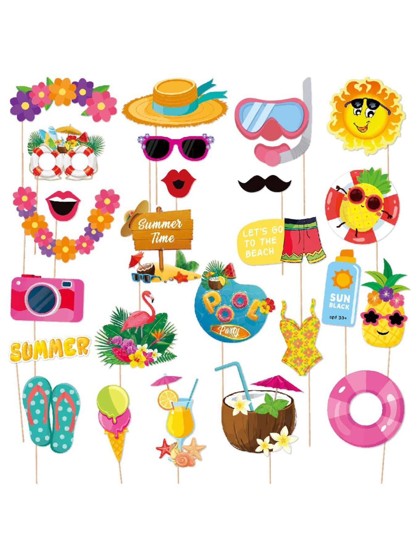 25 cái Giá đỡ đồ họa hoạt hình cho Photobooth Prop - Màu vàng - Xem 1