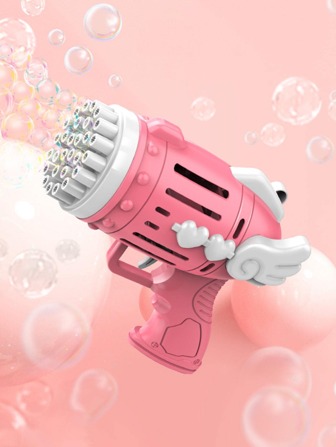 Niños 1 pieza Pistola de burbujas burbuja creativo ala & con adorno de corazón cohete diseño automático para