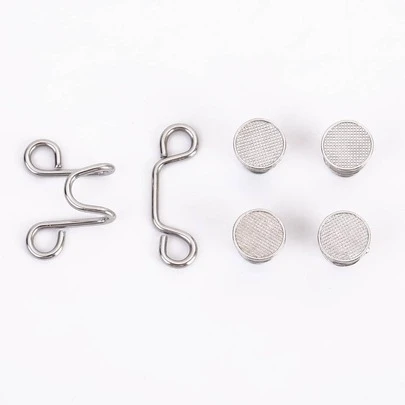 1pc Iron Alloy Button, Modern Removable Adjustable Hand Sewing & Craft Supply For Trousers