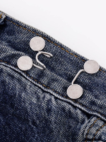 1pc Iron Alloy Button, Modern Removable Adjustable Hand Sewing & Craft Supply For Trousers