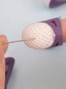 1入組矽膠縫紉頂針環，現代雙色DIY縫紉工具配件 - 彩色 - 查看 1