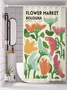 1 Họa Tiết Hoa Màn Tắm Chống Nước, Màn Tắm Polyester Hiện Đại Cho Phòng Tắm - Nhiều màu - Xem 1