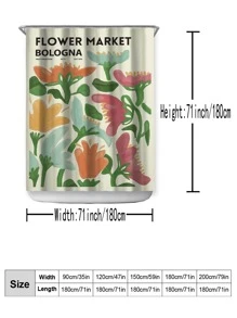 1 Họa Tiết Hoa Màn Tắm Chống Nước, Màn Tắm Polyester Hiện Đại Cho Phòng Tắm - Nhiều màu - Xem 3