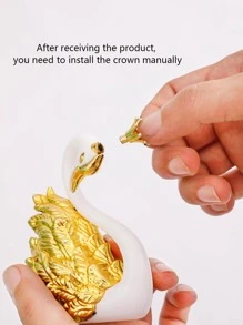 2 piezas diseño de cisne decoración artesanal, decoración de arte plástico para decoración del hogar - Multicolor - Ver 5