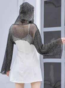 1pc Women Solid Casual Shawl With Hat For Summer