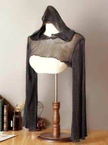 1pc Women Solid Casual Shawl With Hat For Summer