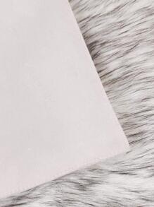 1入組素色毛絨地毯，黑白圓形毛絨地毯，適用於客廳、臥室 - 黑與白 - 查看 3