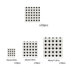 10pcs Plaid Pattern Kitchen Sticker - Black and White - View 2