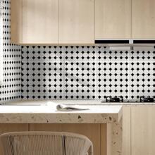 10pcs Plaid Pattern Kitchen Sticker - Black and White - View 5