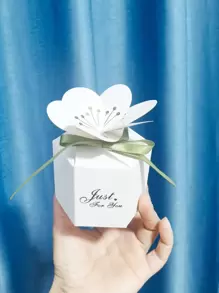10 pièces Boîte-cadeau avec décor floral et slogan graphique