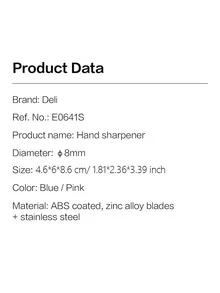 1pc Cartoon Graphic Pencil Sharpener, Basics School Pencil Sharpener For School Student - Pink - View 10