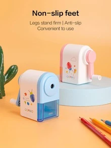 1pc Cartoon Graphic Pencil Sharpener, Basics School Pencil Sharpener For School Student - Pink - View 7