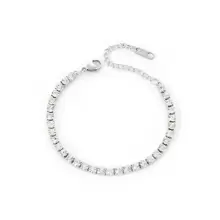 ZIRUISP Rhinestone Chain Bracelet - 4MM Diamond Bracelet White - View 2