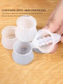 4入組矽膠桌腿套 - 白色 - 查看 2