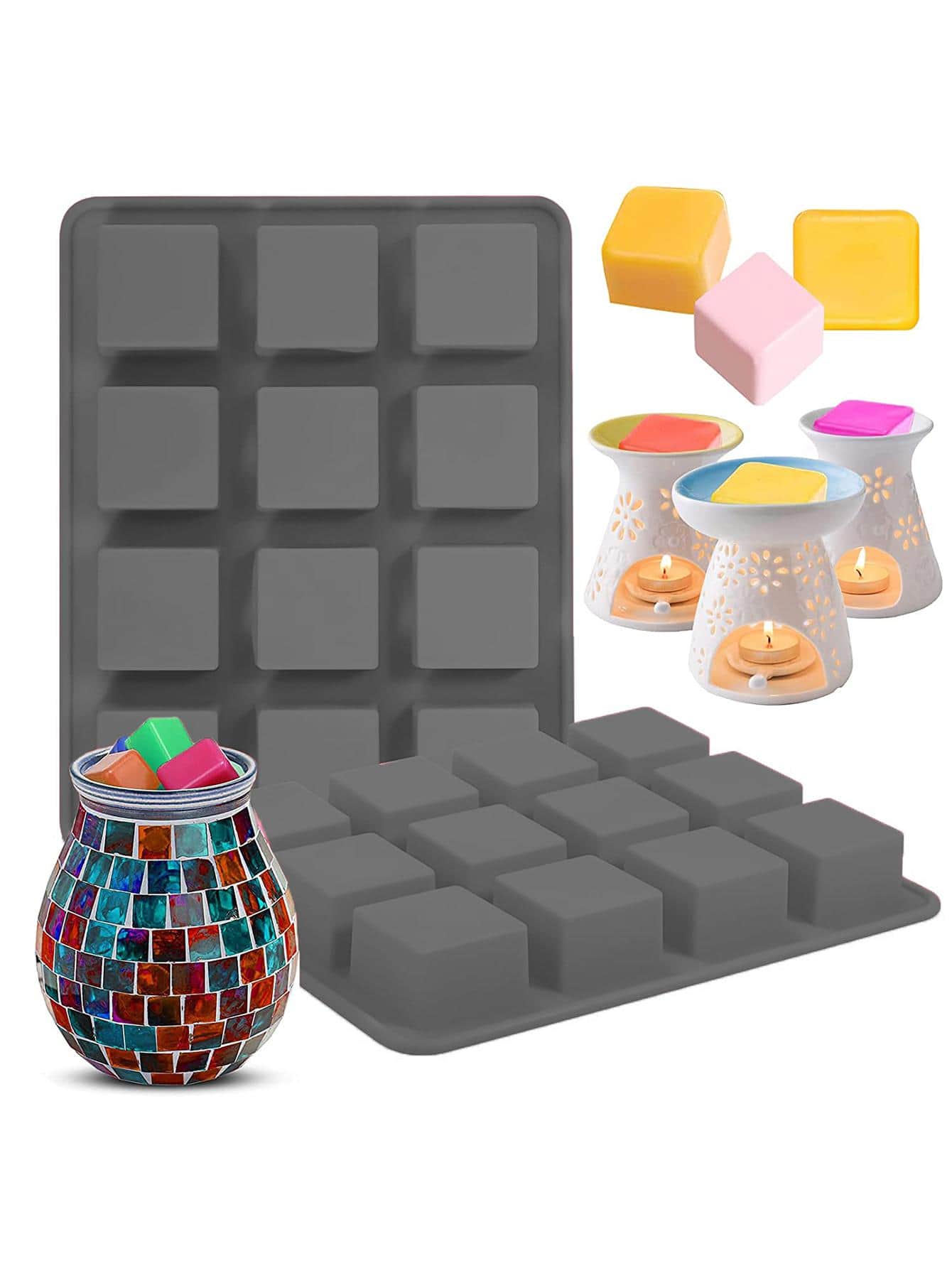 1pc Silicone Candle Mold, Modern Candle Mould For Household - Grey - View 1