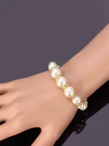 Ensemble De Bijoux De Décoration De Fausses Perles 4 Pièces - Doré - Voir 4