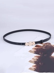 1 Thắt lưng nữ khóa tròn thời trang cho cuộc sống hàng ngày - màu đen - Xem 4