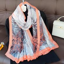 Pañuelo con estampado floral - Naranja - Ver 4