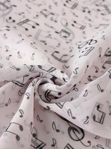Music Note Fashion Scarf - Baby Pink - View 3