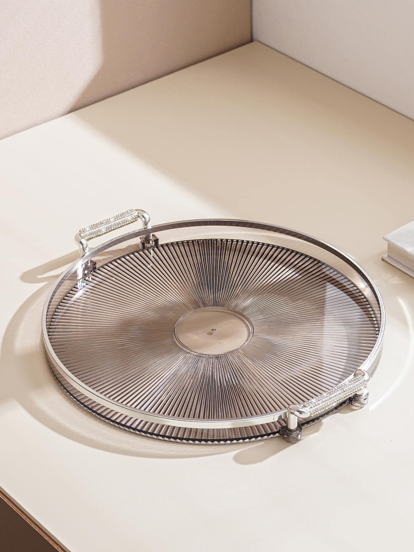 1入組圓形託盤帶手柄 - 灰色 - 查看 1