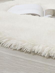 unicolore duveteux blanc en peluche pour vie chambre à coucher - Blanc - Voir 3