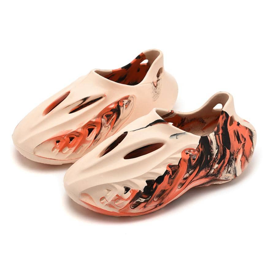Men Color Block Hollow Out Guốc thông hơi, Guốc EVA ngoài trời thời trang - Màu be - Xem 1
