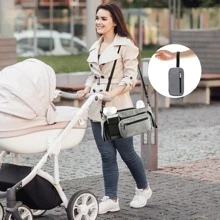 Momcozy Universal Stroller Organizer With Insulated Cup Holder - Light Grey - View 7