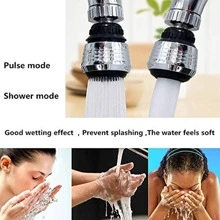 2入組360度旋轉水龍頭起泡器豪華節水水龍頭噴霧器 - 黑色 - 查看 4