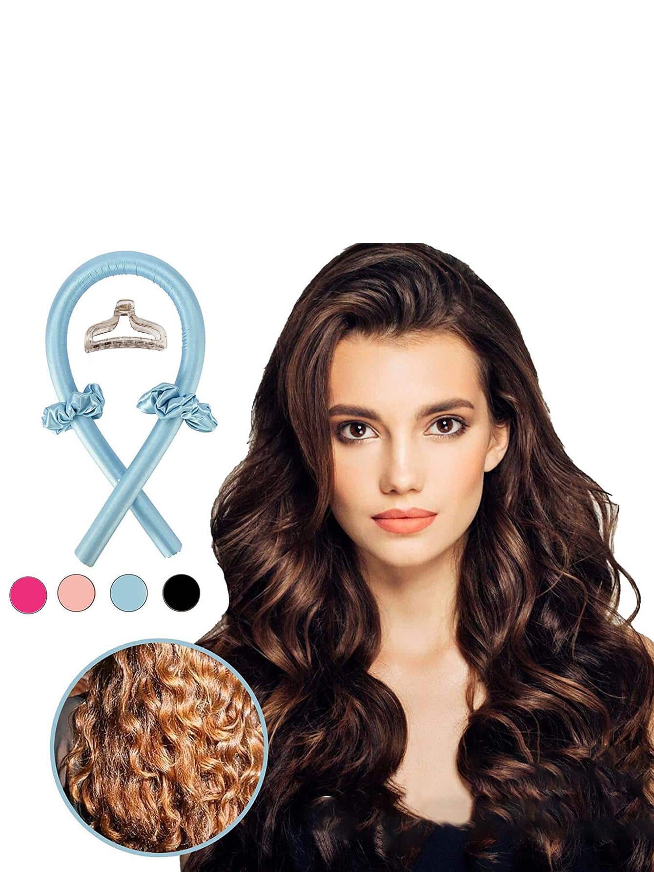 1 bộ Máy uốn tóc khi ngủ không dùng nhiệt - Màu xanh lam - Xem 1