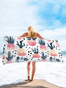 1 khăn tắm họa tiết xương rồng - Nhiều màu - Xem 1