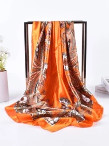 1 pañuelo de mujer de paisley multicolor y estampado de anacardo, pañuelo elegante para viajes/fiestas, ideal para dar estilo a tu apariencia como diadema, cinta para el pelo, banda para la cabeza - Naranja - Ver 3