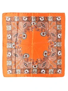 1 pañuelo de mujer de paisley multicolor y estampado de anacardo, pañuelo elegante para viajes/fiestas, ideal para dar estilo a tu apariencia como diadema, cinta para el pelo, banda para la cabeza - Naranja - Ver 7