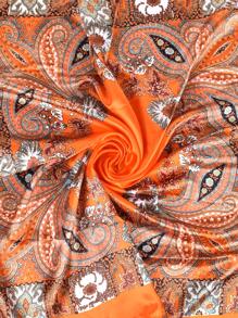 1 pañuelo de mujer de paisley multicolor y estampado de anacardo, pañuelo elegante para viajes/fiestas, ideal para dar estilo a tu apariencia como diadema, cinta para el pelo, banda para la cabeza - Naranja - Ver 5