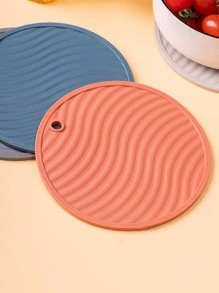 1pc Plain Round Cup Coaster - Red - View 2