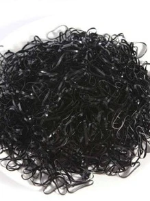 500 chiếc Dây buộc tóc trong suốt thông thường - màu đen - Xem 3